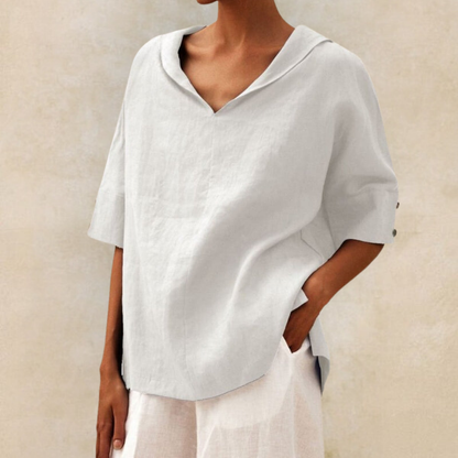 Élodie – Blouse en Lin Décontractée