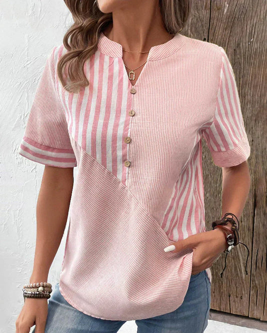 Sandra – Blouse à Rayures Douces