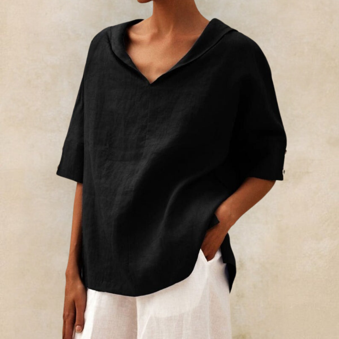 Élodie – Blouse en Lin Décontractée