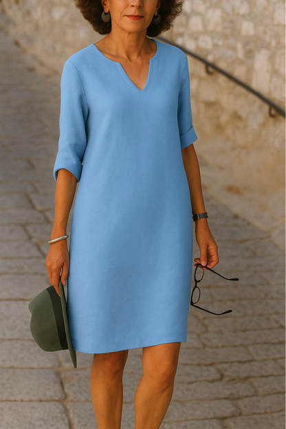 Véronique – Robe Évasée à Col en V