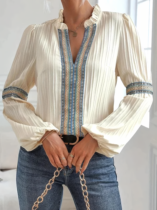 Valerie – Blouse à Détails Bohèmes