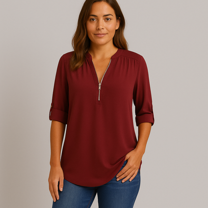 Amalia – Blouse Décontractée à Fermeture Éclair