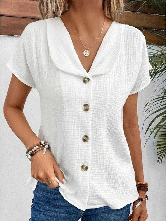 Clémence – Blouse Légère en Coton Gaufré