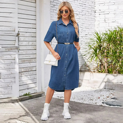 ULIETTE – Robe Chemise en Denim Léger