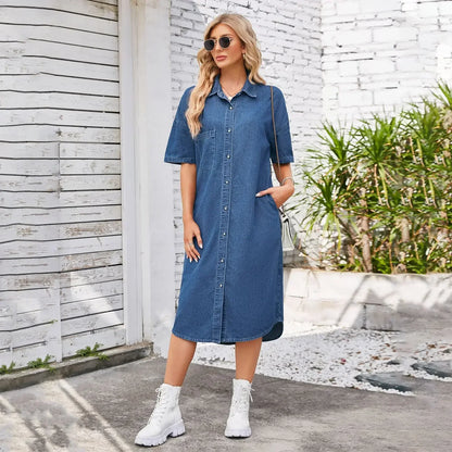 ULIETTE – Robe Chemise en Denim Léger