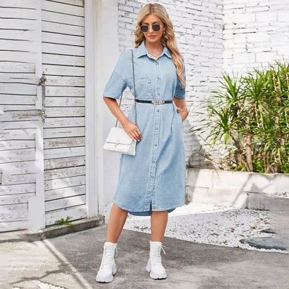 ULIETTE – Robe Chemise en Denim Léger