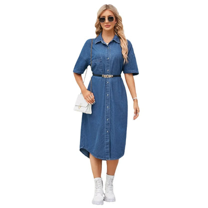 ULIETTE – Robe Chemise en Denim Léger