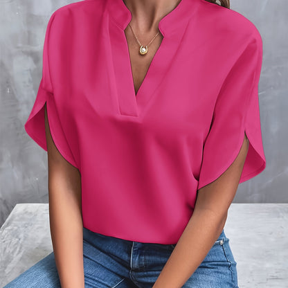 Maïa – Blouse Fluide à Col Fendu
