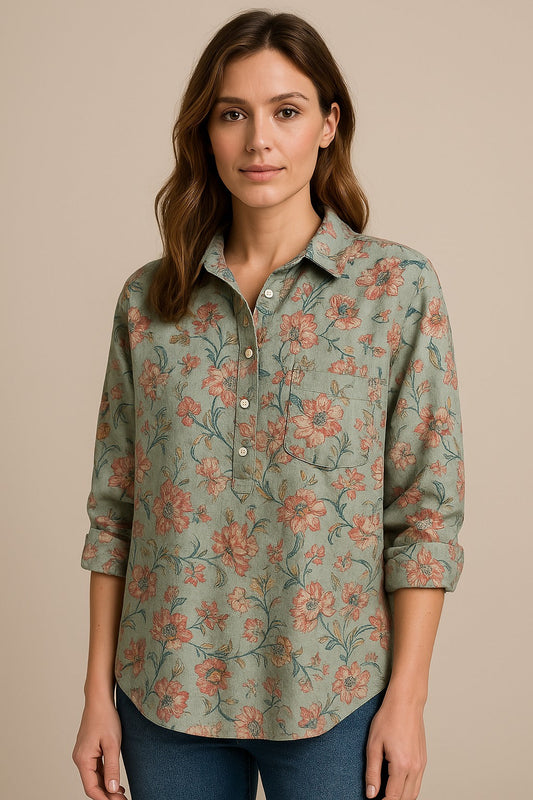 Éloïse – Blouse Ample à Imprimé Floral