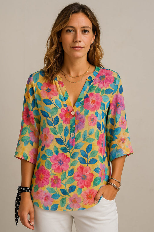 Florine – Blouse Jardin Fleuri