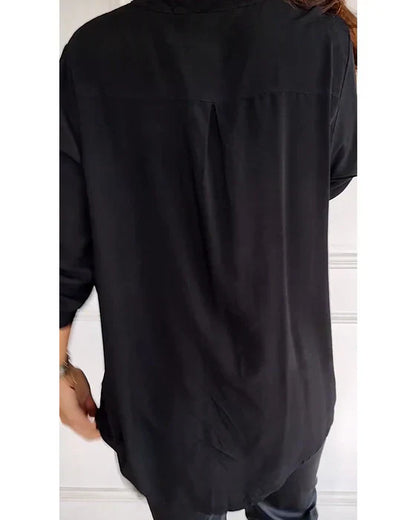 Élodie – Blouse Noire à Sequins