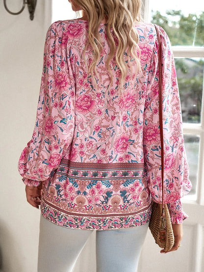 Arya – Blouse Bohème à Imprimé Floral