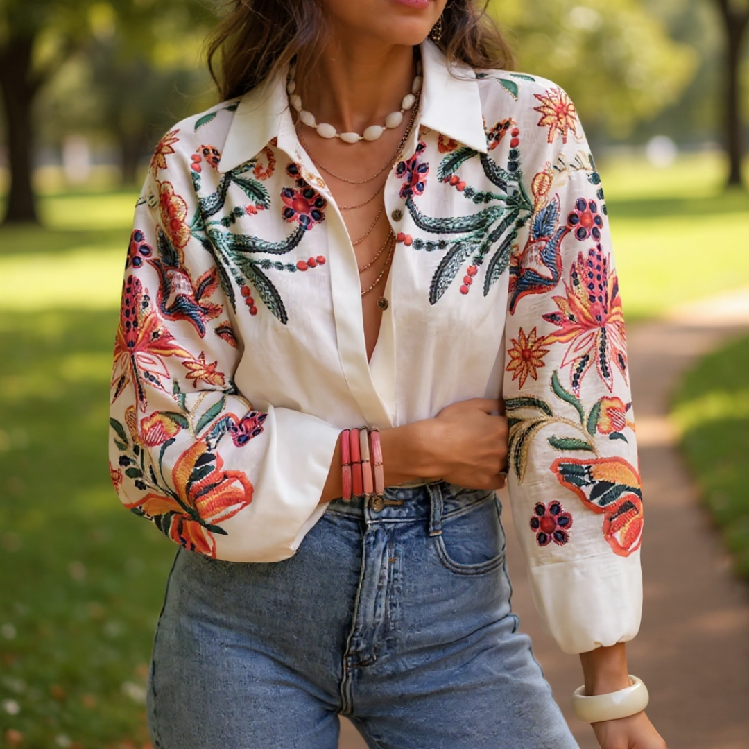 LUNE – Jardin Embroidered Blouse