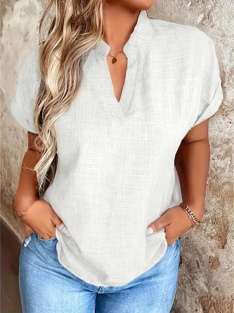LUNE – Rosabelle Relaxed V-Neck Blouse