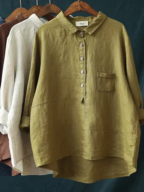 Alice – Blouse Décontractée en Lin Naturel