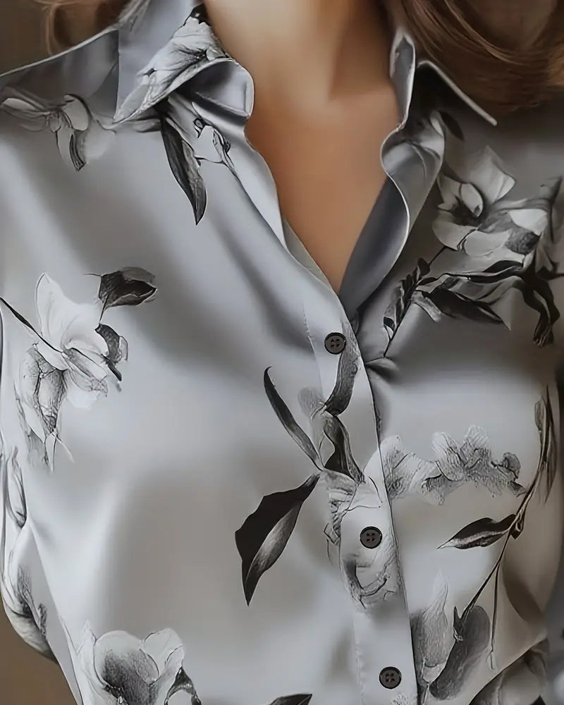 LUNE – Fleur Satin Blouse