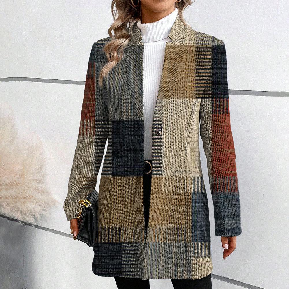 Viviane – Manteau Long à Carreaux Vintage