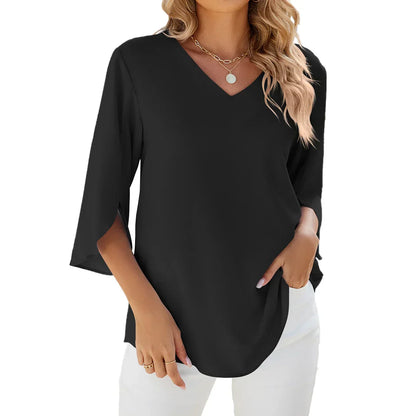 Clémence – Blouse Légère à Manches Fendues