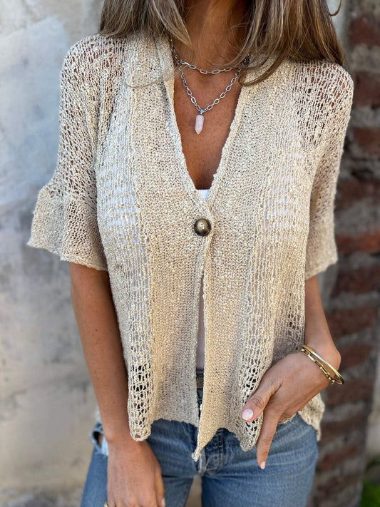 Ivonie – Cardigan Léger en Tricot Aéré