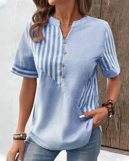 Sandra – Blouse à Rayures Douces