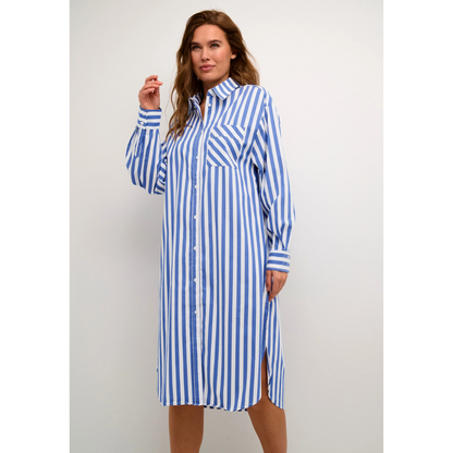 LOREA – Robe Chemise Rayée à Boutons Cachés