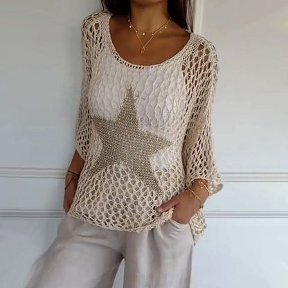Jiah – Pull Filet Étoile Dorée