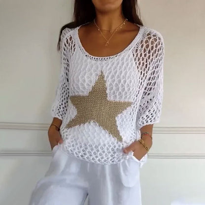 Jiah – Pull Filet Étoile Dorée