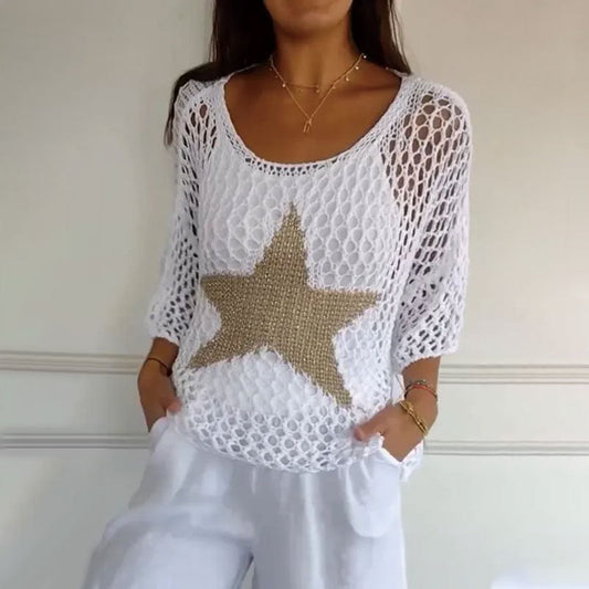 Jiah – Pull Filet Étoile Dorée